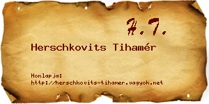 Herschkovits Tihamér névjegykártya